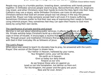 Prayer - Lesson 2 Christian Practices