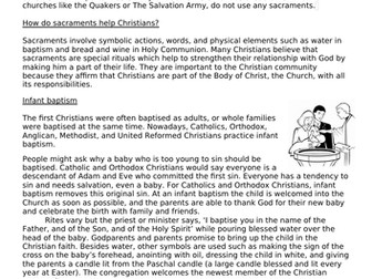Sacraments: Baptism - Christian Practices