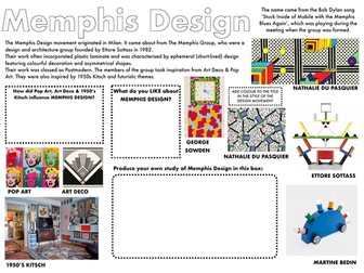 Art / Graphic Design / Technology Design Movement Worksheets