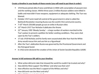 AQA  Conflict and tension between East and West, 1945–1972 10 x Worksheets/Homework worksheets