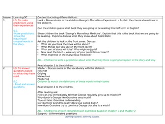 George's Marvellous Medicine Planning