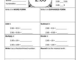 decimal practice teaching resources