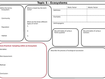 SNAB Topic 5 Revision Sheets