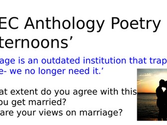 WJEC Poetry Anthology- Afternoons