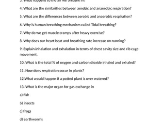 Respiration-Revision  Questions