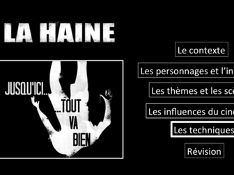 La Haine- Movie Study/ Etude du film- Les Techniques- A Level French