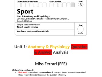 BTEC Level 3 Unit 1 Anatomy & Physiology Q & A analysis