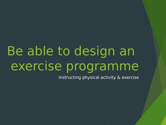 Design an Exercise Program