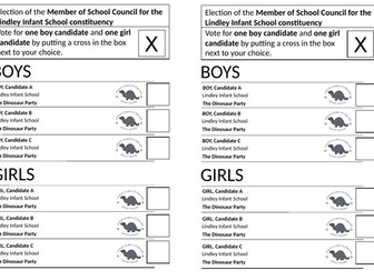 Editable School Council Voting Form.