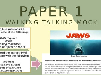 AQA Language Paper 1 Walking Talking Mock Exam (1 week of lessons)