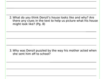 Disgusting Denzil Comprehension Questions