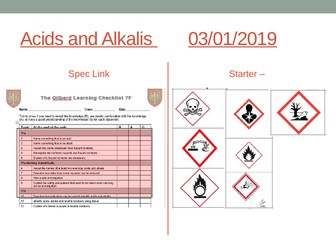 KS3 Year 7 Acids and Alkalis Scheme of Work