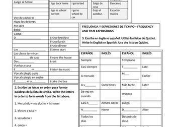 Rutina Diaria - vocabulario y comprension