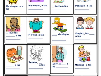 Rutina diaria vocabulario para texto escrito