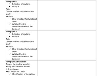 AQA GCSE Business (9-1) Exam Technique Support Sheets