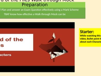 Lord of the Flies Walk-Through Mock Revision