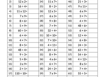 Times Table 99 Club Tests + Assessment Tool