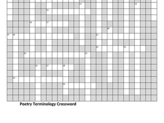 Poetry Terminology Crossword