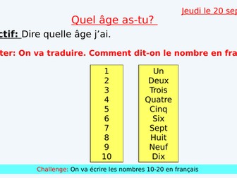 French Numbers 1-100