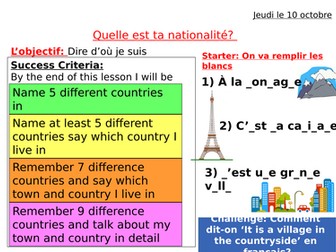 French Countries and Nationalities