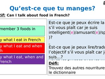 French Food and Drink Unit of Work