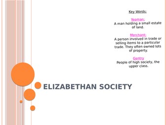 Edexcel 9-1 - Elizabethan society lesson