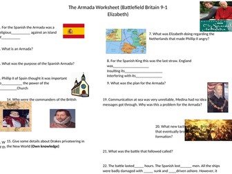 Battlefield Britain Armada Worksheet