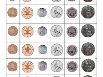 Cut and Stick Money - Coins