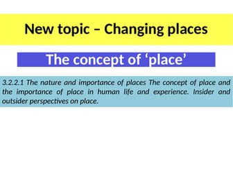 GEOGRAPHY AQA  A level - Sense of place, importance of place, globalisation and place identities