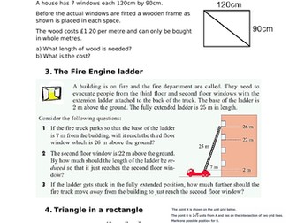 Problem solving using Pythagoras' Theorem
