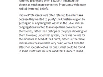 Edexcel 9-1 - Elizabeth - Religious settlement