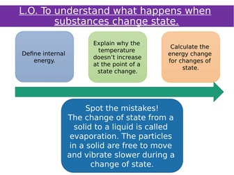 Internal energy and specific latent heat
