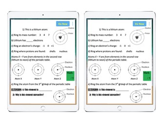 Atomic structure starter / plenary