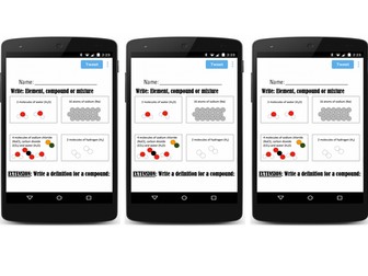 Element, Mixture or compound starter / plenary