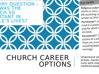 KS3 - Role of Monks and Nuns  (edexcel)