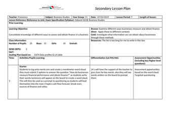 Y11 Business Studies Harry Potter Financial Stations