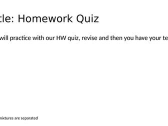 Separating mixtures multiple choice quizzes