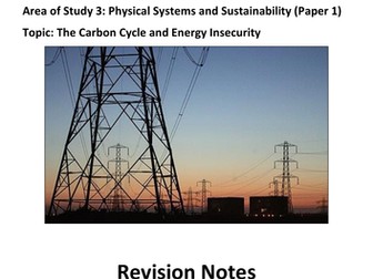 A Level Geography Edexcel - Carbon Cycle and Energy Security Revision Notes