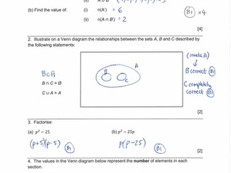 IGCSE Sets & Venn Diagrams Test