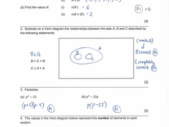 IGCSE Sets & Venn Diagrams Test