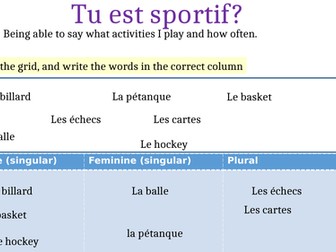 Tu es sportif?