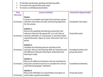 Speaking and Listening