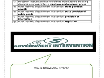 Government Intervention - Year 1 Micro