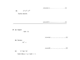 IGCSE algebra, mensuration and tri practice