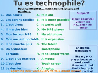 Tu es technophile? Tu t'en sers souvent?