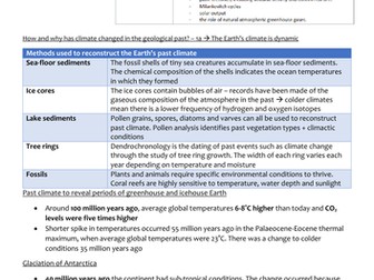 OCR A-Level Geography - Climate Change revision guide