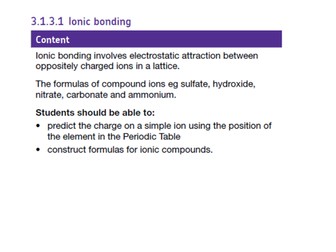 AQA AS Chemistry Bonding