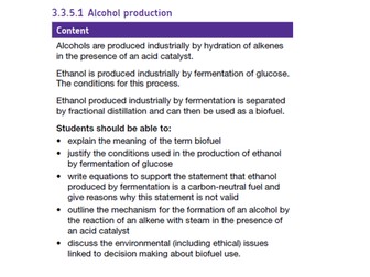 AQA AS Chemistry Alcohols