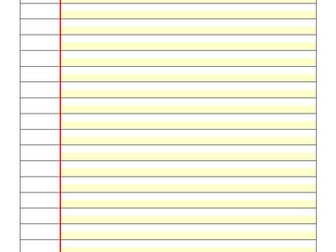 Highlighted paper with margin