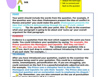 KS4 Romeo and Juliet PETAL paragraphs revision